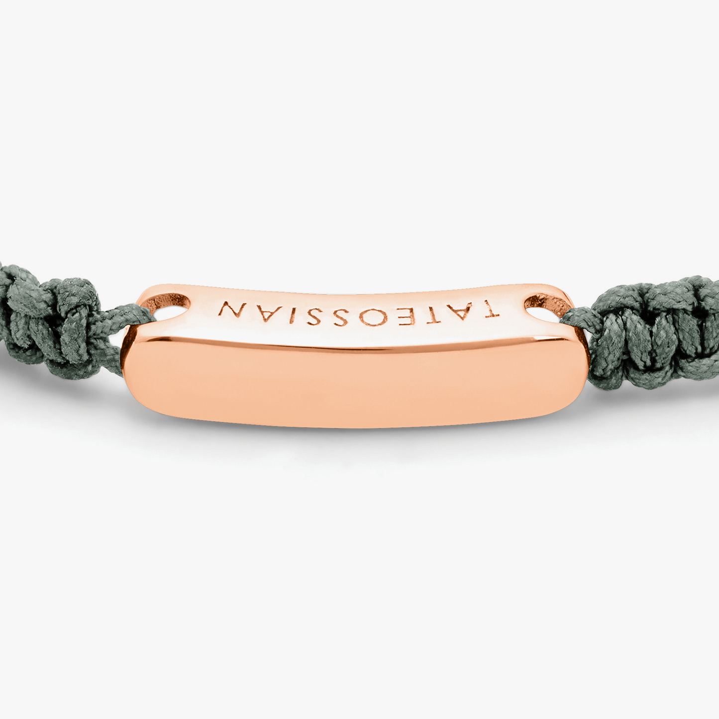 MacramÃ© Bracelet In Khaki Green With Rose Gold- Engravable