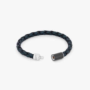 Carbon Pop Leather Bracelet In Blue
