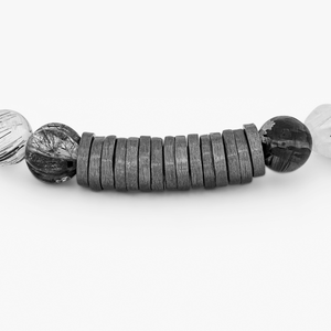 Classic Discs bracelet with rutilated quartz and black rhodium plated silver