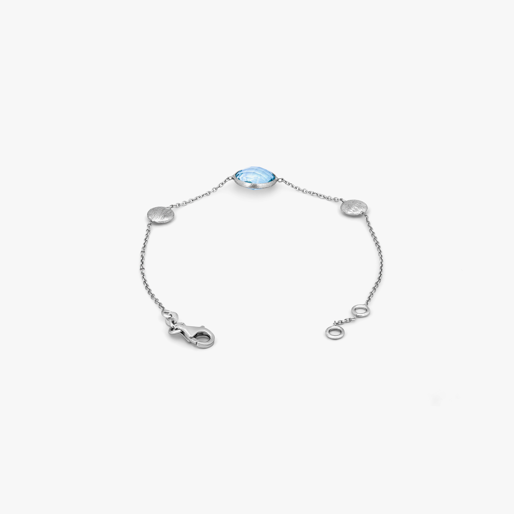 9K satin white gold bracelet with topaz (UK) 3