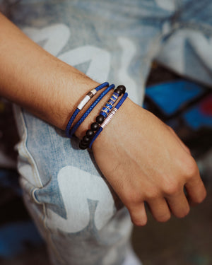 Giza Bracelet In Blue Sodalite With Stainless Steel 