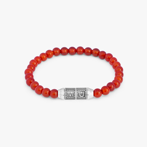 Lucky Me Beaded Bracelet With Red Carnelian