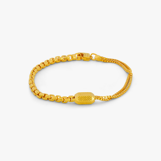 Hexade Box Chain Bracelet In 18K Yellow Gold Plated