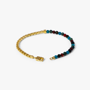 Sennit Beaded Box Chain Bracelet In Yellow Gold Plated