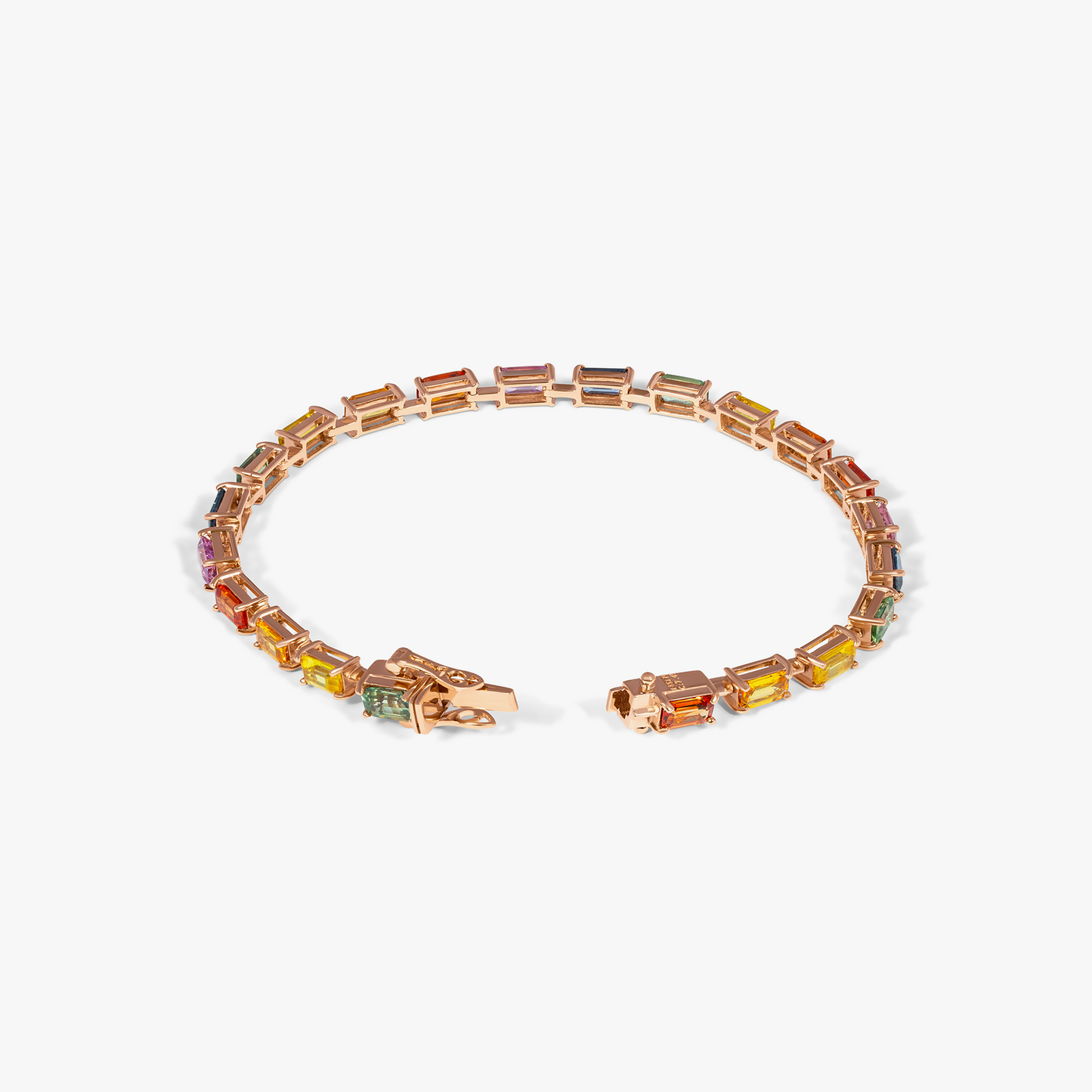 Multi Colour Arcobaleno Sapphire Bracelet- 18 Karat Gold