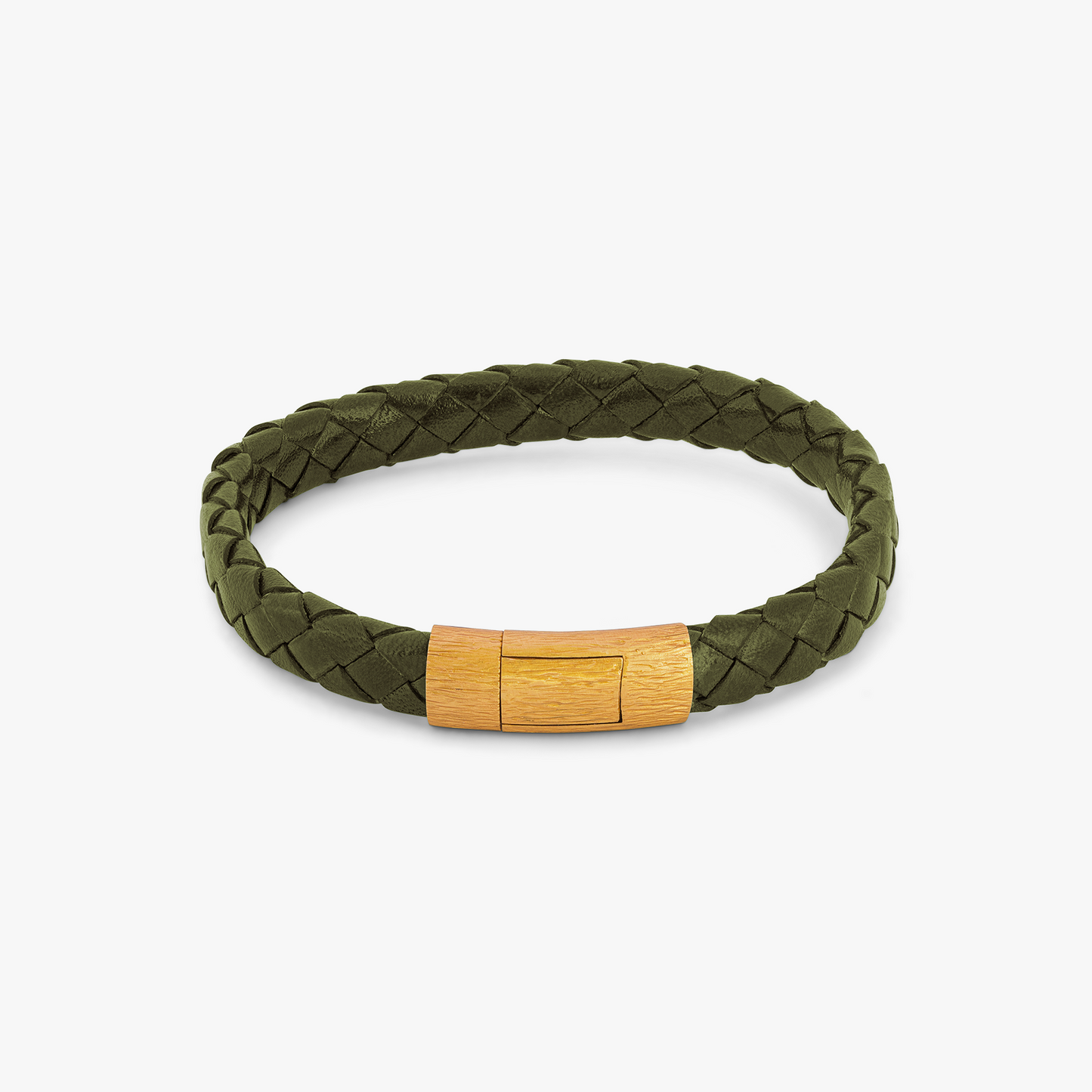 Green Yellow Gold Plated Graffiato Oval Bracelet