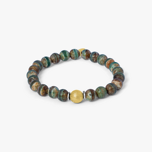 Lhasa Graffiato Bracelet In Green With 18K Yellow Gold Plated Silver