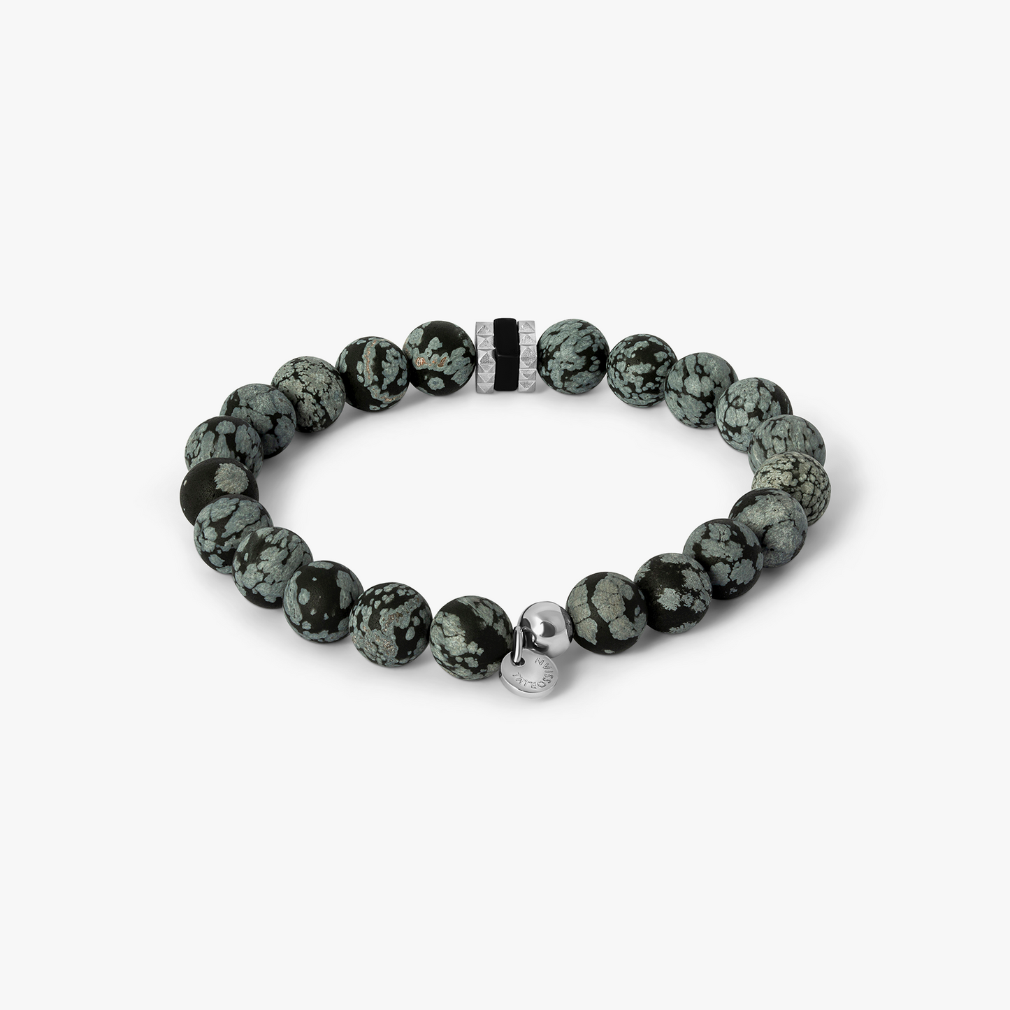 Giza Beaded Bracelet In Black Snowflake Obsidian