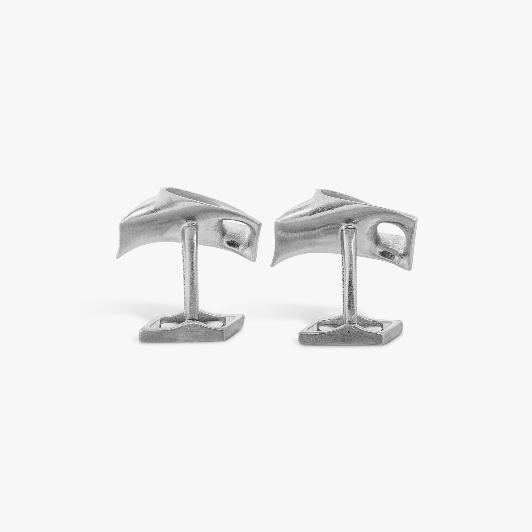 Tyne cufflinks in brushed stainless steel (UK) 2