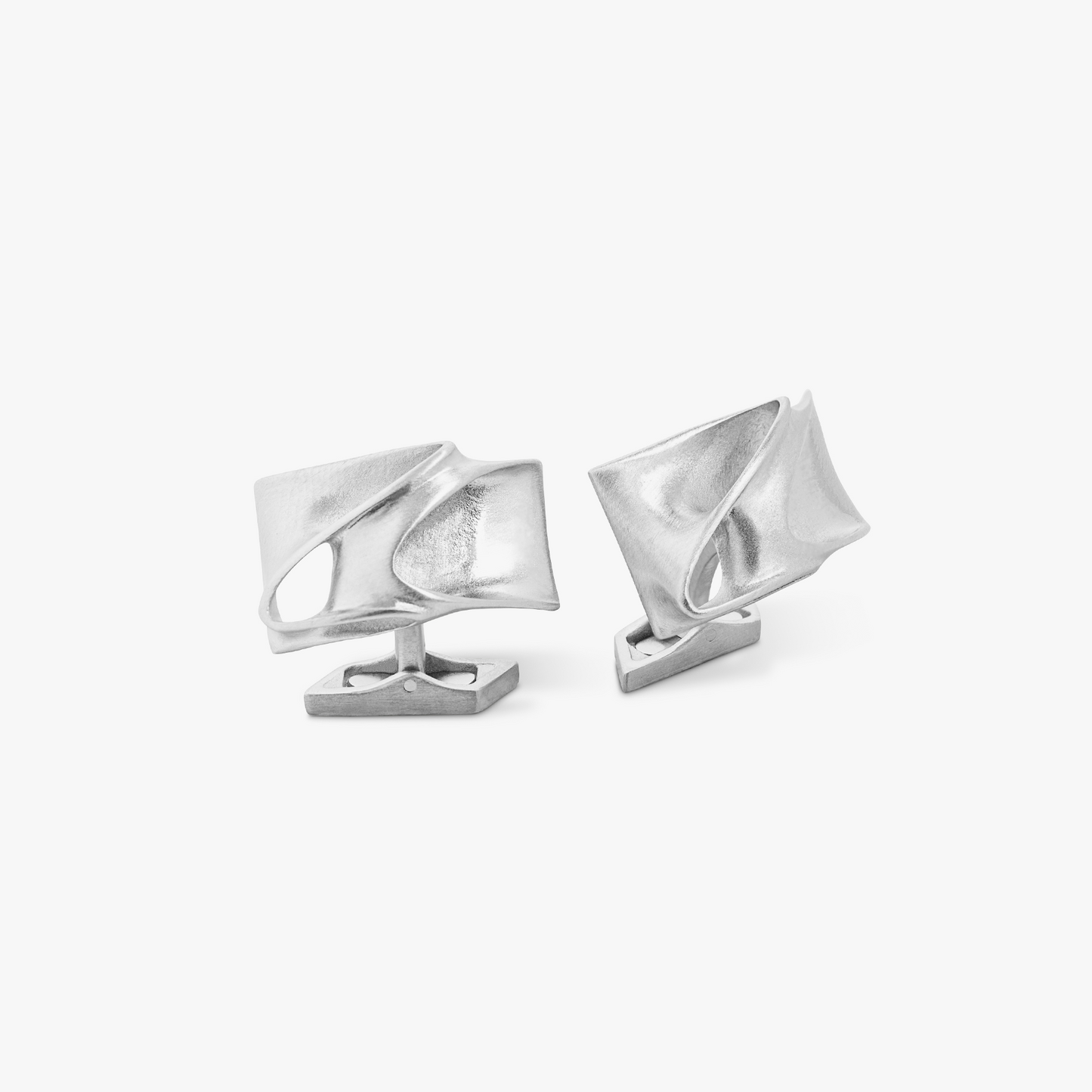 Tyne cufflinks in brushed stainless steel (UK) 1