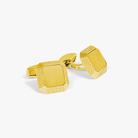 Signature Octo Cufflinks In Yellow Gold Plated