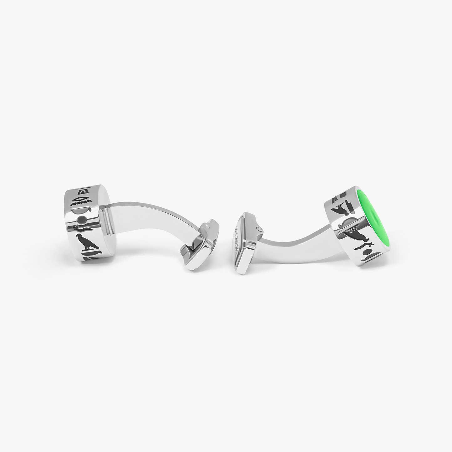 THOMPSON Green Stainless Steel Hieroglyphic Cufflinks