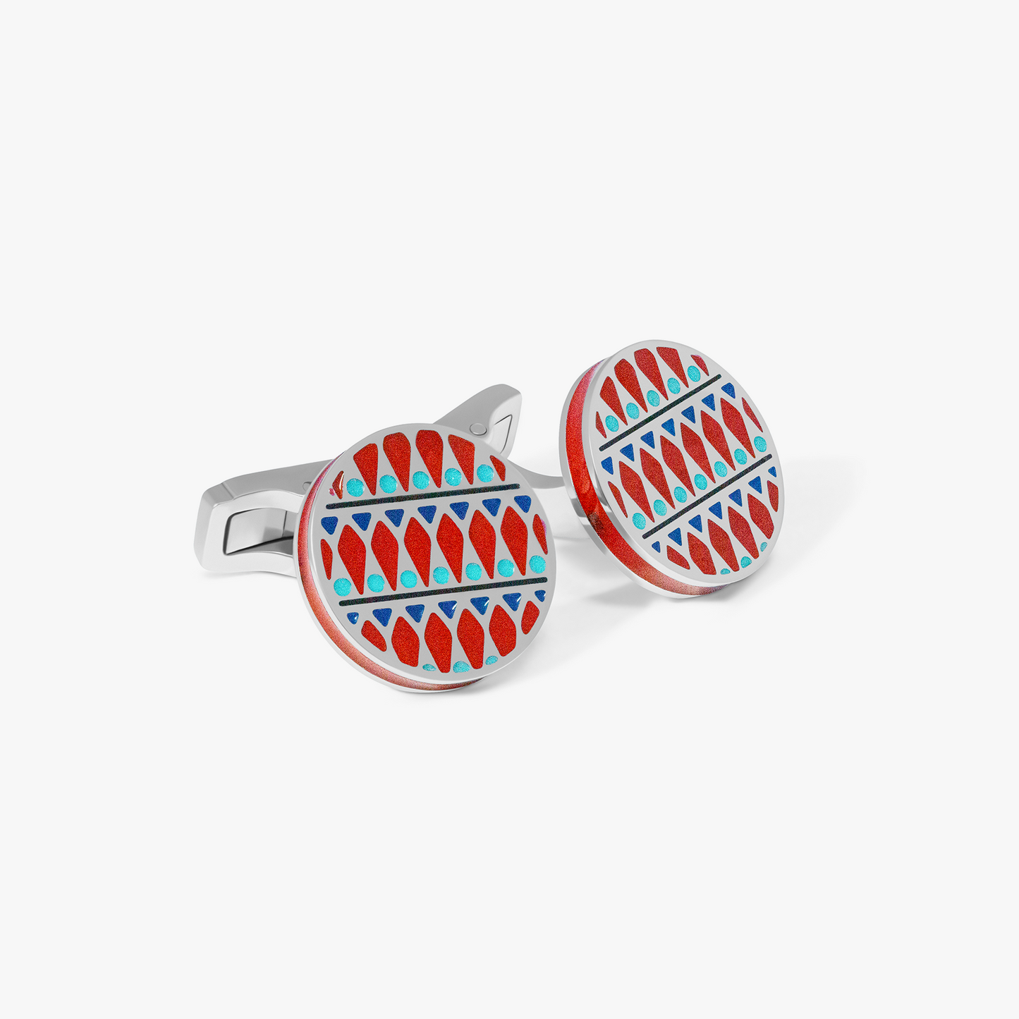 THOMPSON Red Stainless Steel Cairo Cufflinks