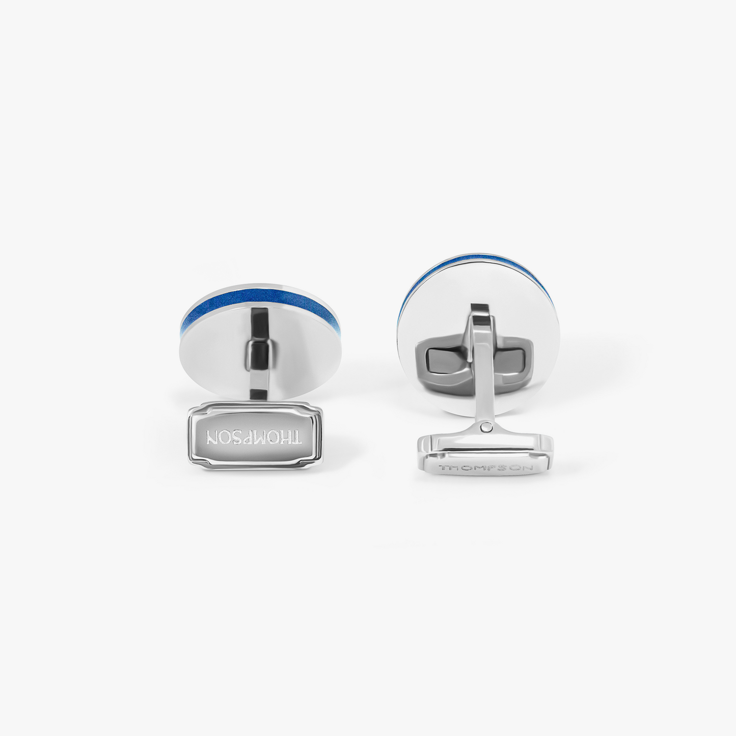 THOMPSON Blue Stainless Steel Cairo Cufflinks