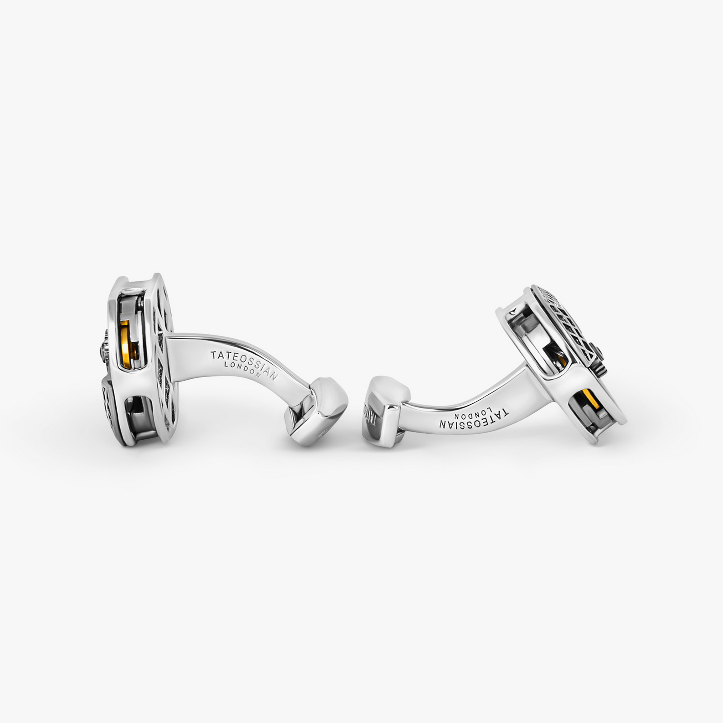 Tonneau Skeleton Cufflinks In Rhodium Plated Silver (Limited Edition)