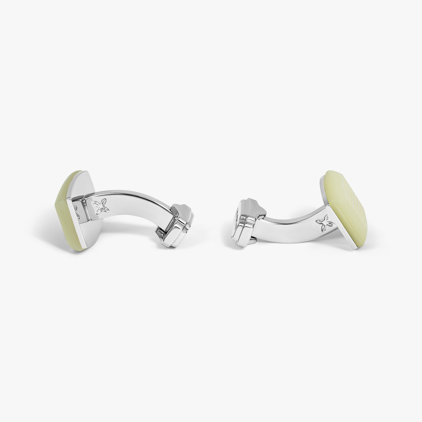 THOMPSON Woven Tonneau Cufflinks With White MOP And White Bronze