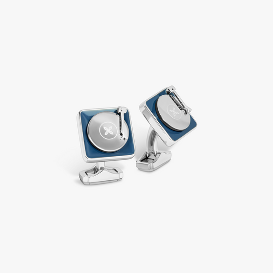 THOMPSON Vintage Record Player Cufflinks In Palladium Plated