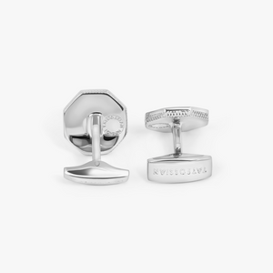 Classic London Eye Cufflinks With White MOP & Rhodium Plated Silver