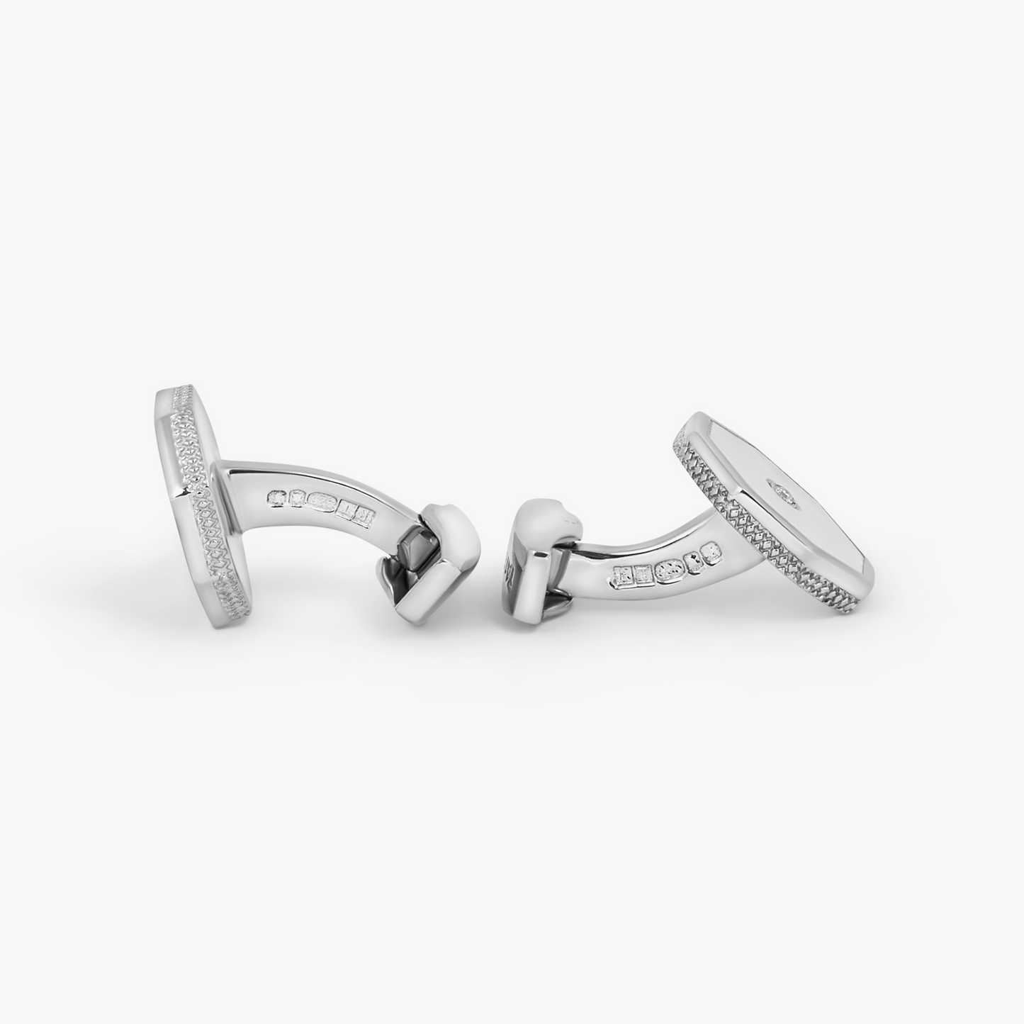 Classic London Eye Cufflinks With White MOP And White Diamonds