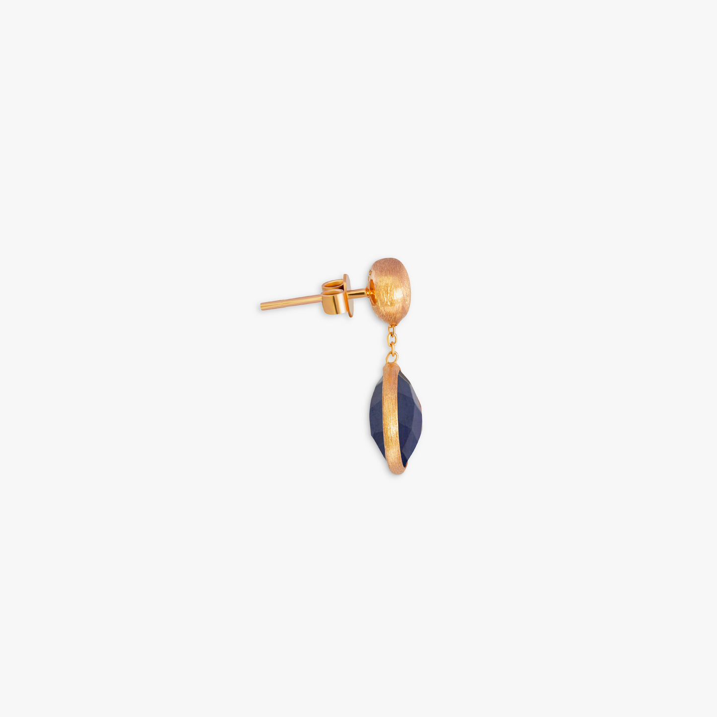 14K satin rose gold Kensington drop earrings with sapphire