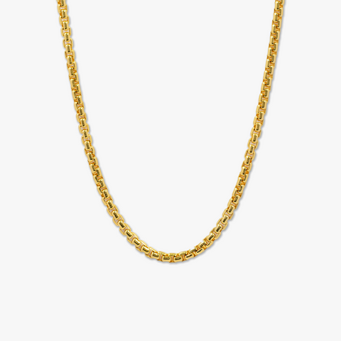 Yellow Gold Plated Sterling Silver 1.5MM Box Chain Necklace