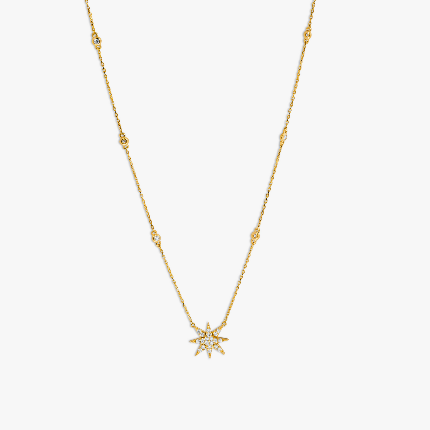 Yellow Gold Diamond North Star Necklace- 18K Yellow GoldÂ Â Â 