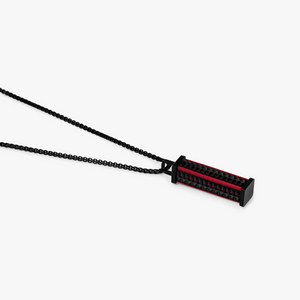 Jagged Elements Necklace With Red & Black IP Stainless Steel