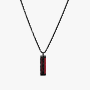 Jagged Elements Necklace With Red & Black IP Stainless Steel