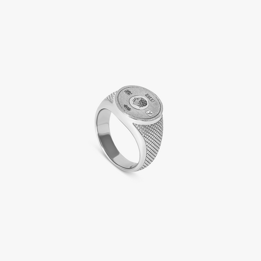 Engravable Regalia Signet Ring In Rhodium Silver