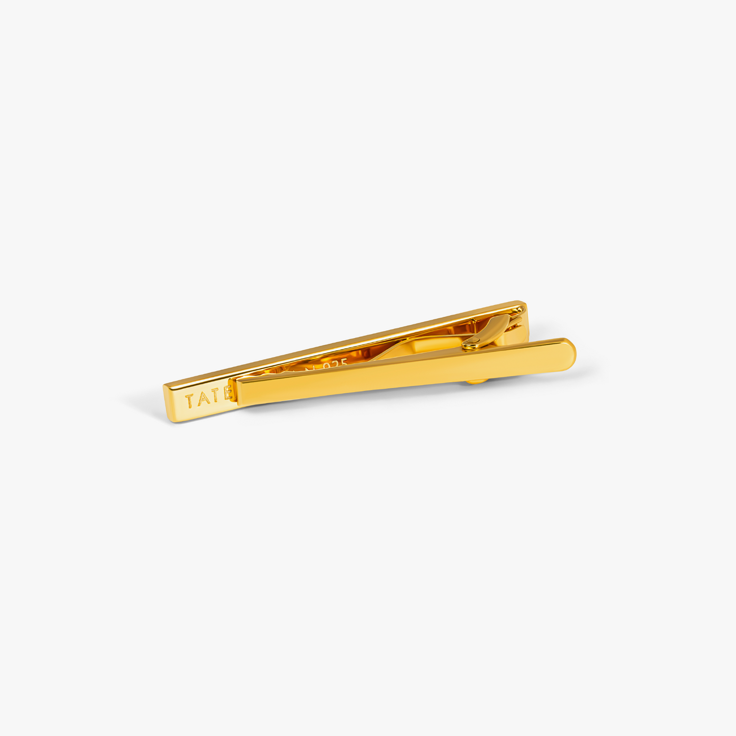 Yellow Gold Plated Diamond Textured Tie Clip