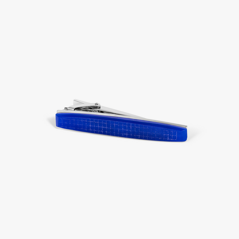 THOMPSON Woven Tonneau Tie Clip In Blue Jade With White Bronze